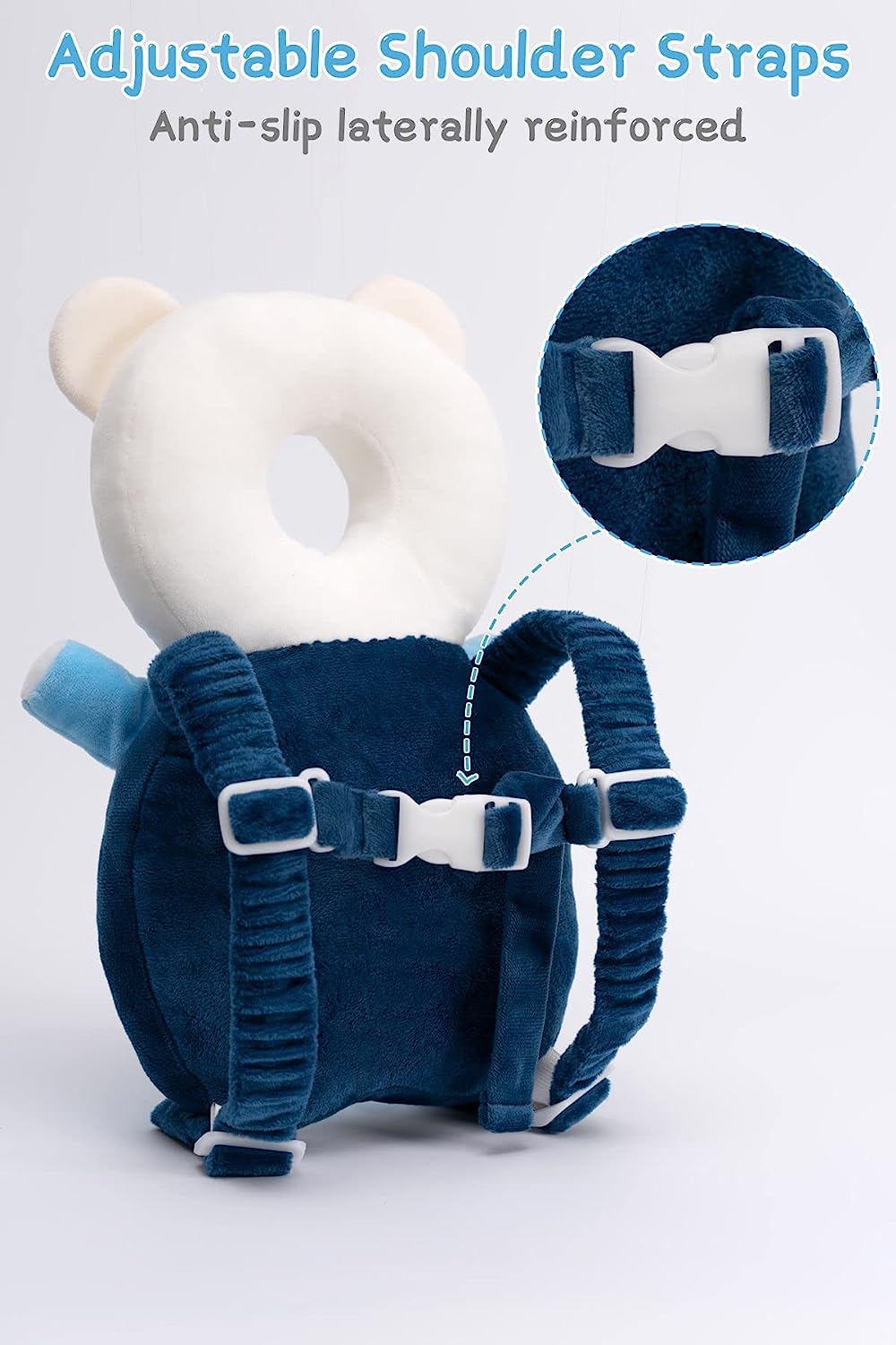 Baby Head Protector Cushion Toddler Head Protection Pillow Baby Backpack with Knee Pads&Anti-Slip Socks (Bee - Crystal Velvet) - Image 4